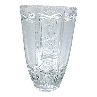 Vase en cristal du milieu du siècle, Pologne, années 1960.