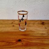 2 vintage card game pattern glasses