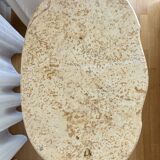 Louis XV chest of drawers in marquetry and gilded bronze, marble top