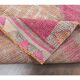 Vintage pink geometric Turkish hand-knotted runner 92x356