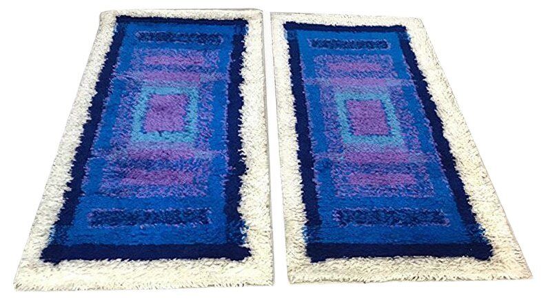 Modern abstract graphic rugs from Gilde, Germany 1960s, Set of 2