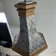 Monumental lamp with a dolphin in cast iron and lead scales - 110cm