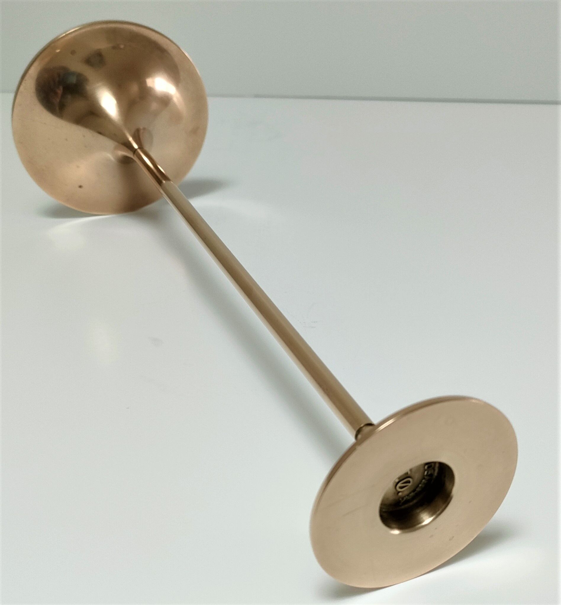 Hi Fi candle holder by Max Bruël for Torben Orskov solid brass h. 26,5 cm