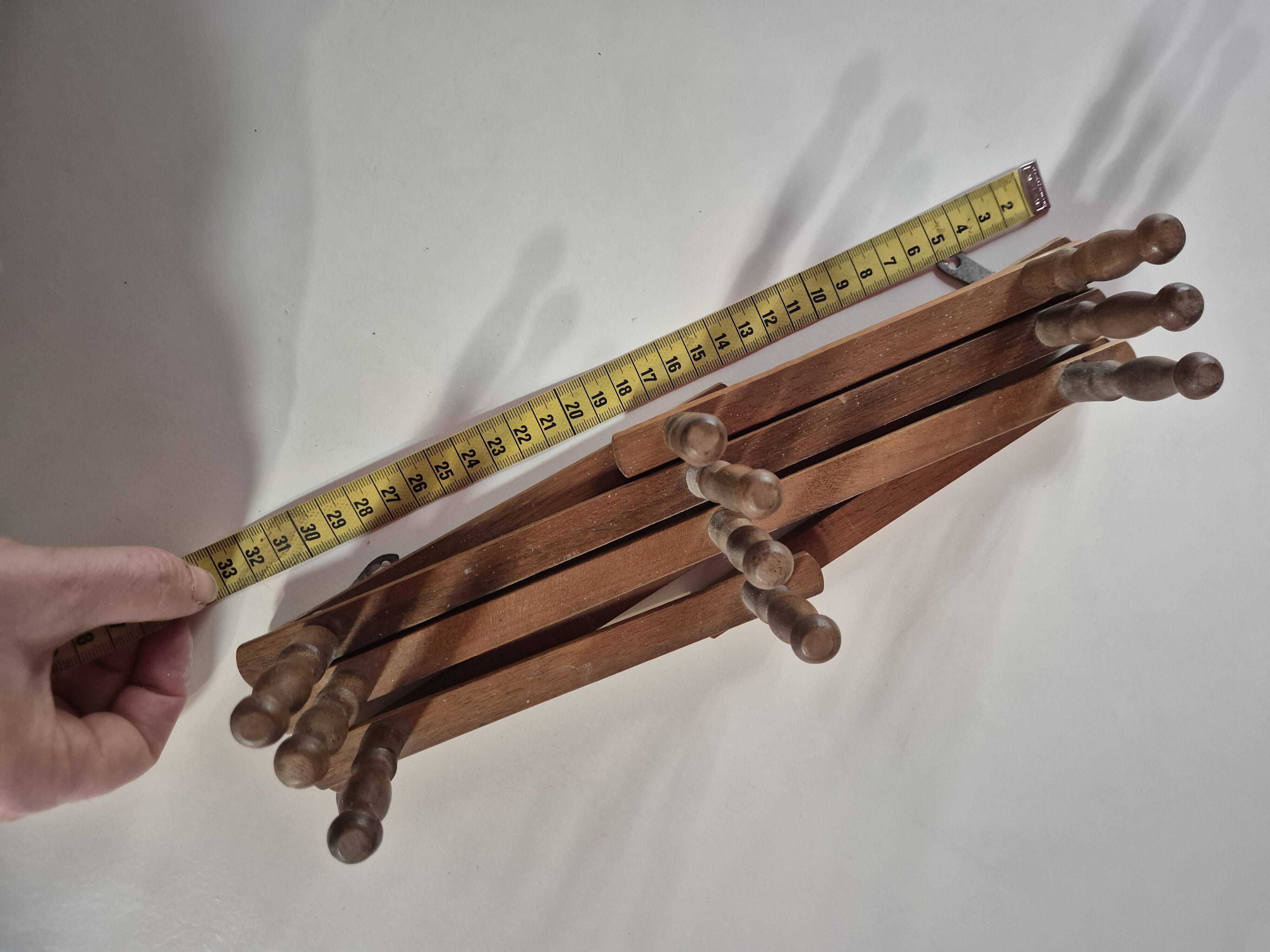 porte manteau vintage en bois se deplie en accordeon