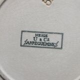 4 dessert plates in iron earth model "Snow" U&C Sarreguemines late nineteenth early twentieth century