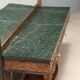 Antique console with a walnut mirror and green marble, Italy, 20th century.