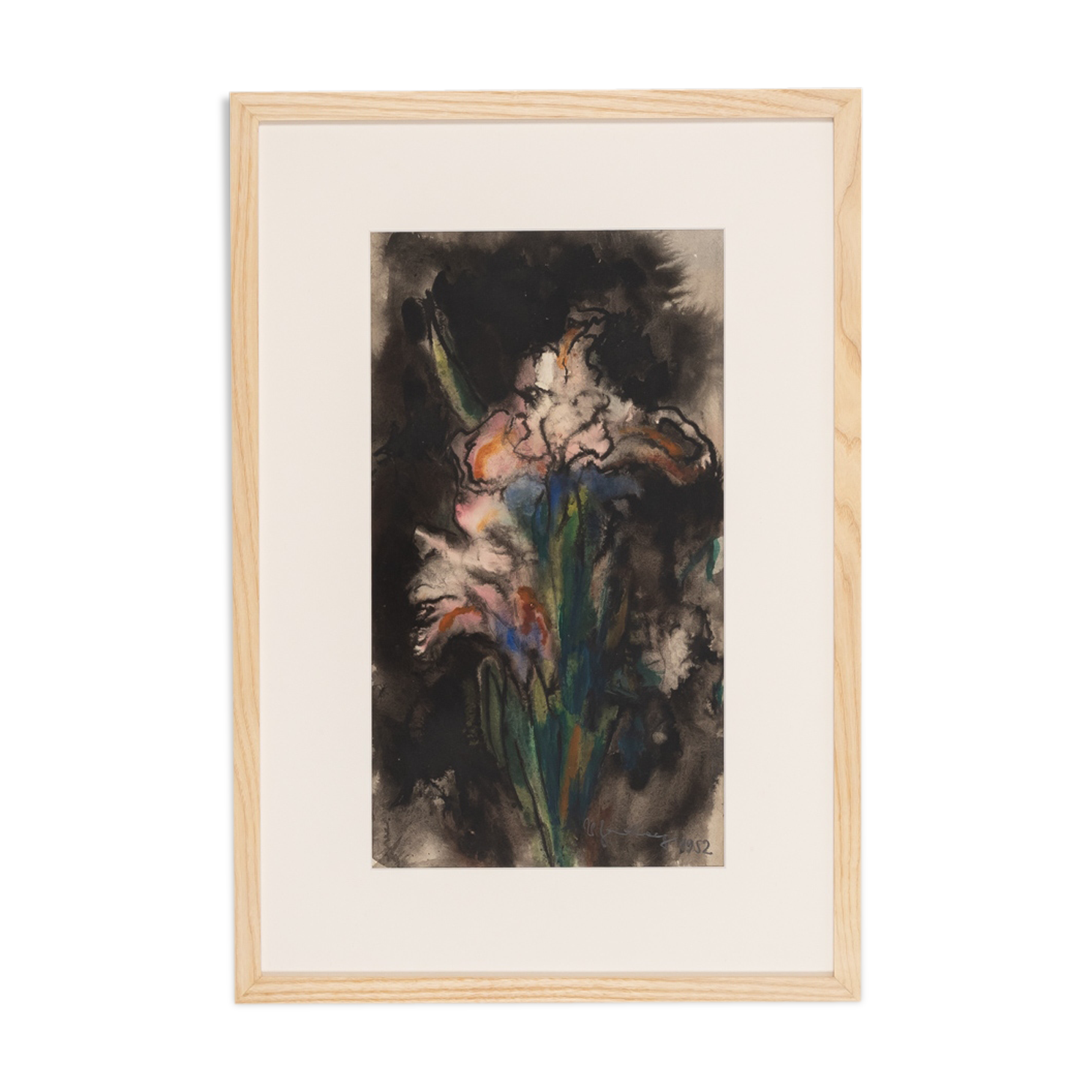 Flower in the Darkness, Aquarelle on Paper, 43 x 63 cm