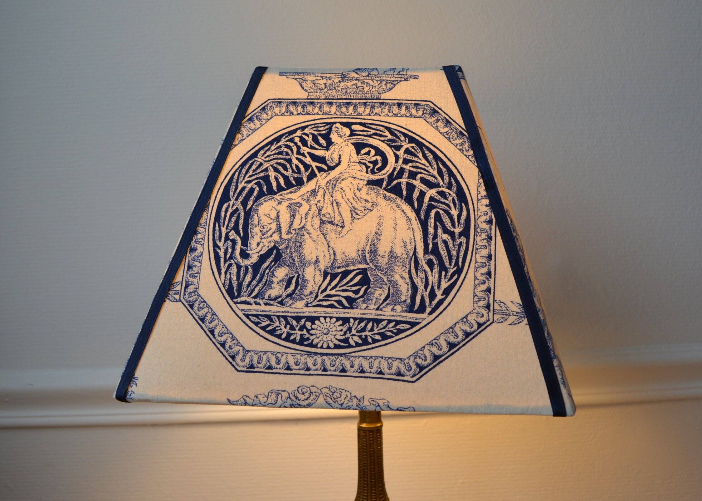 Blue toile de Jouy lampshade