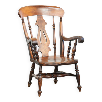 Chaise à épingles Windsor anglaise antique du début du 19e siècle