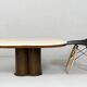 Coffee table with travertine top in cloverleaf shape, Italy, 1970s.