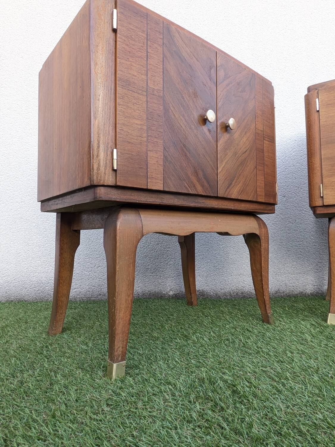 Pair of vintage Art Deco mid-century bedside tables
