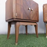 Pair of vintage Art Deco mid-century bedside tables