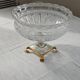 Cut crystal bowl on a brass base in bohemian style.