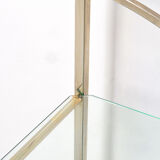 Hollywood regency style brass and glass showcase, 1970's
