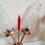 Glass and brass wall lamp 50s