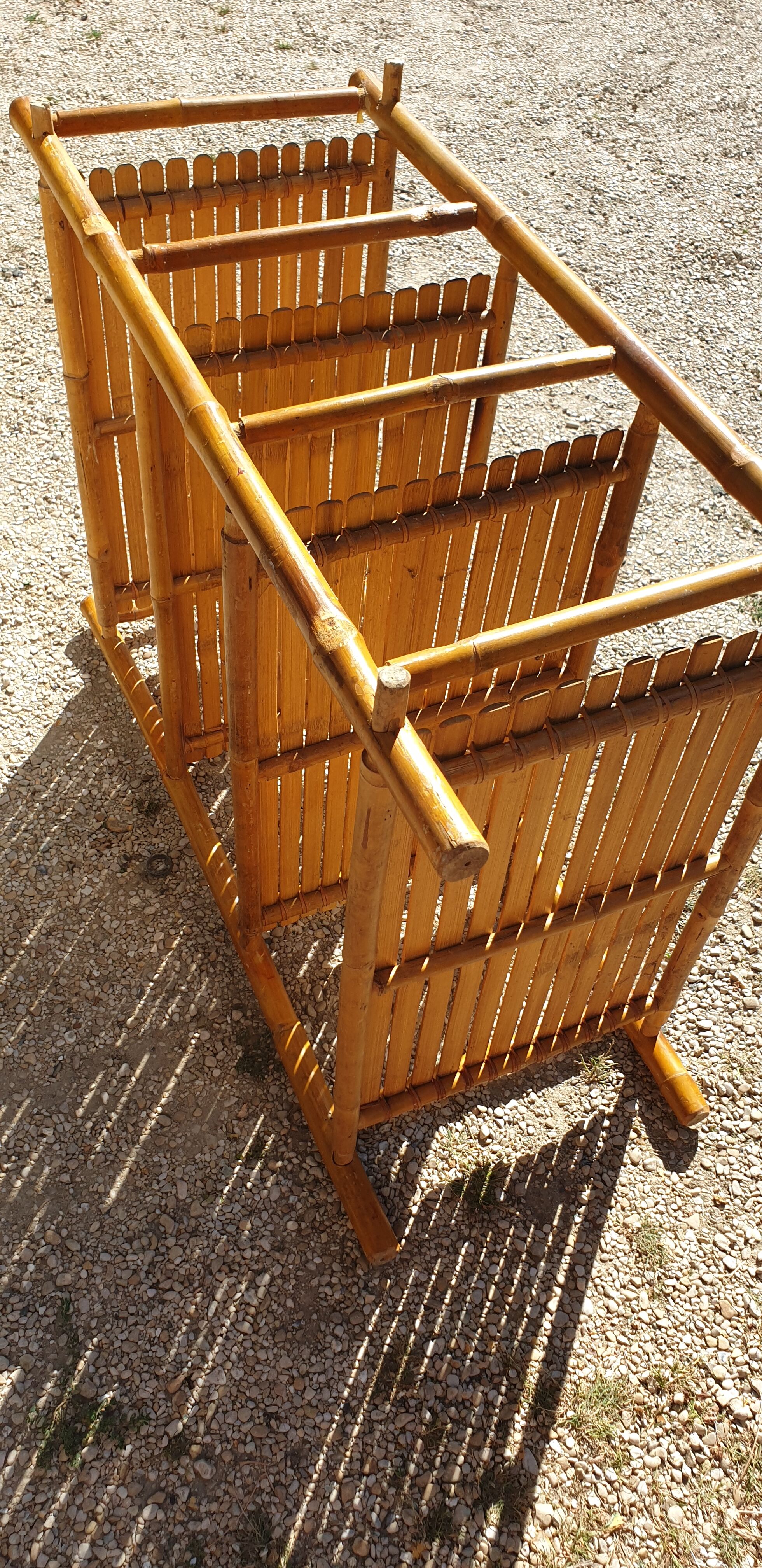 Seventies bamboo bookcase shelf