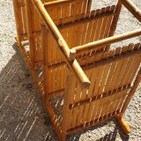 Seventies bamboo bookcase shelf