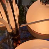 Italian chandelier in opaline and plexiglass 70's