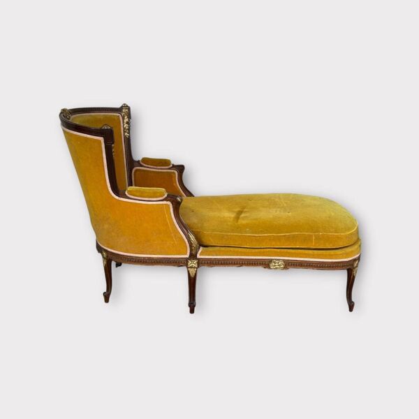 Banquette - Chaise Longue - Méridienne De Style Louis XVI En Acajou D’époque Napoléon III