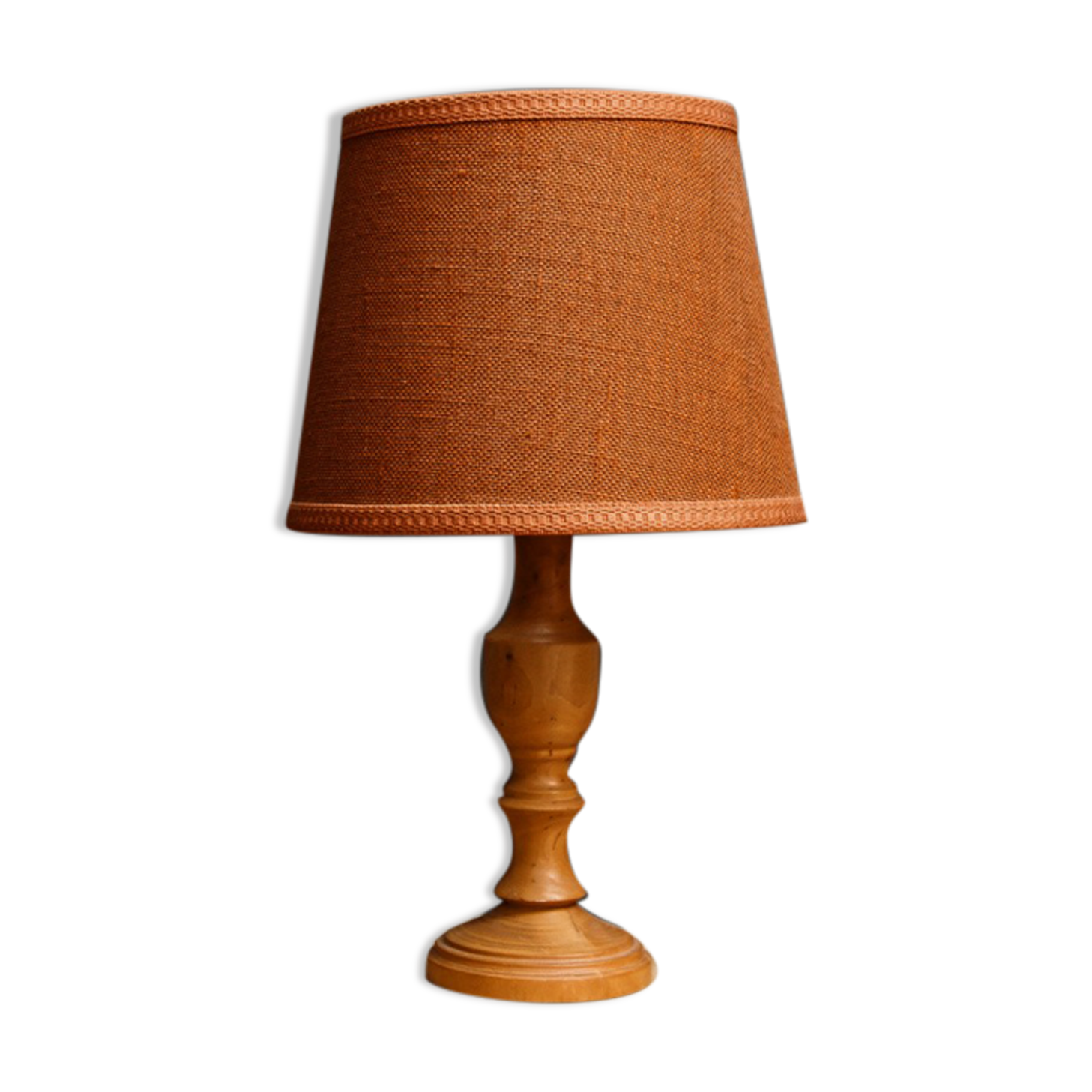 Vintage lamp in fruit wood