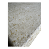 Natural beige travertine coffee table from the 1970s — minimalist Italian design, solid square top