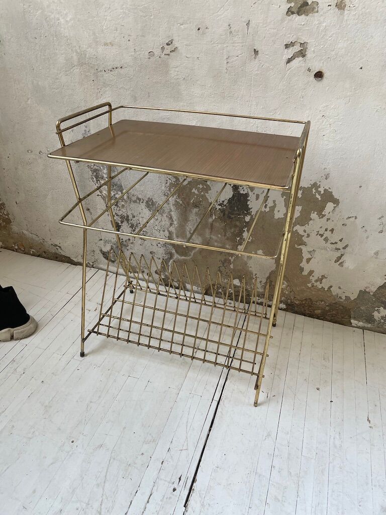 Vintage vinyl bedside side table