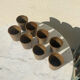 Set of 8 cups in glazed stoneware vintage Digoin 1970