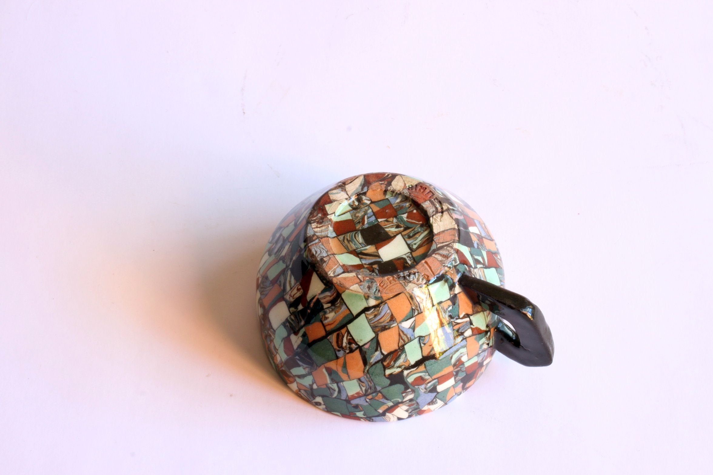 Neriage mosaic tea set by Jean Gerbino, Vallauris.