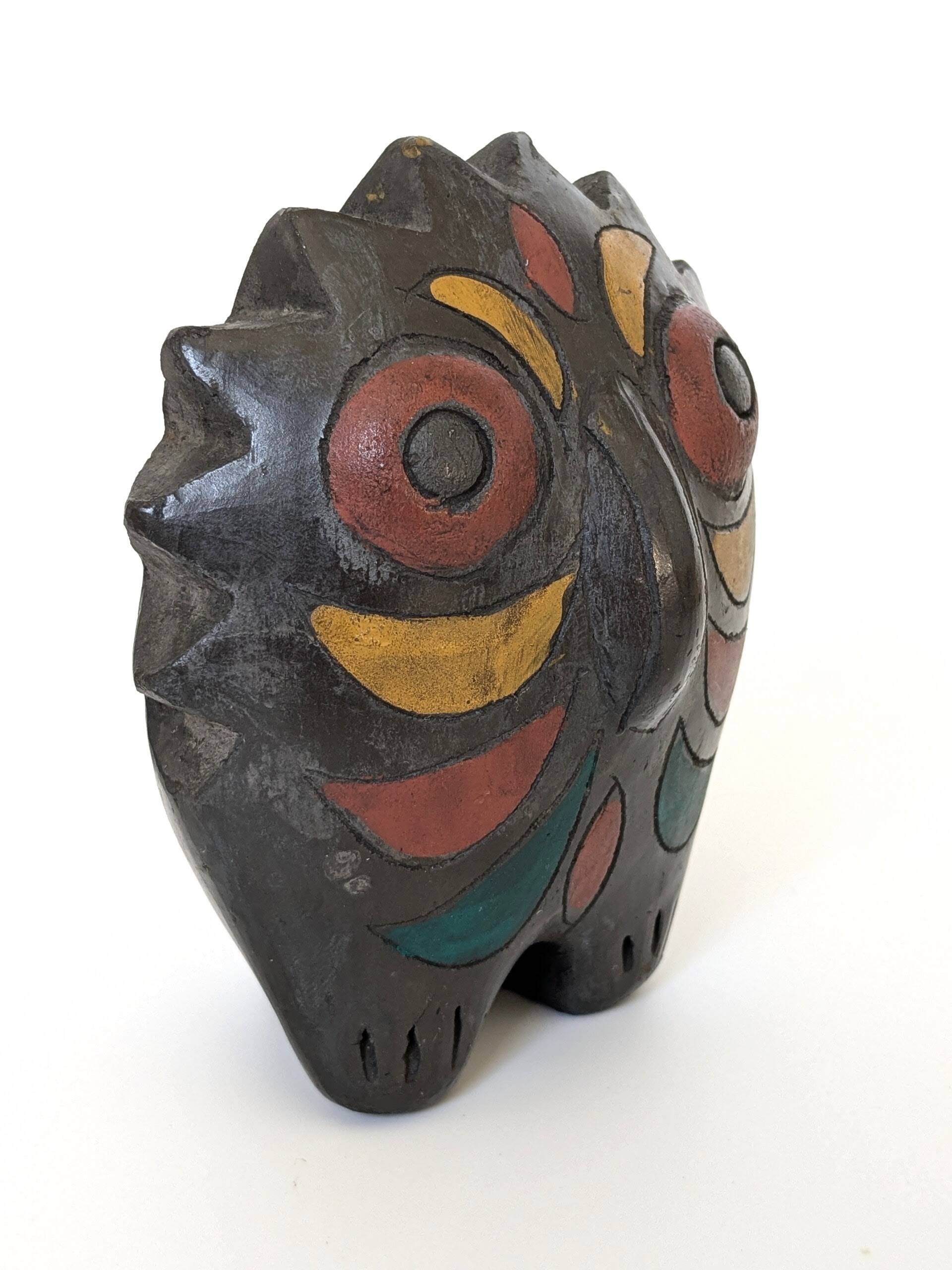 Mexican Pottery Owl from the 70s | Barro Negro Oaxaca | Midcentury