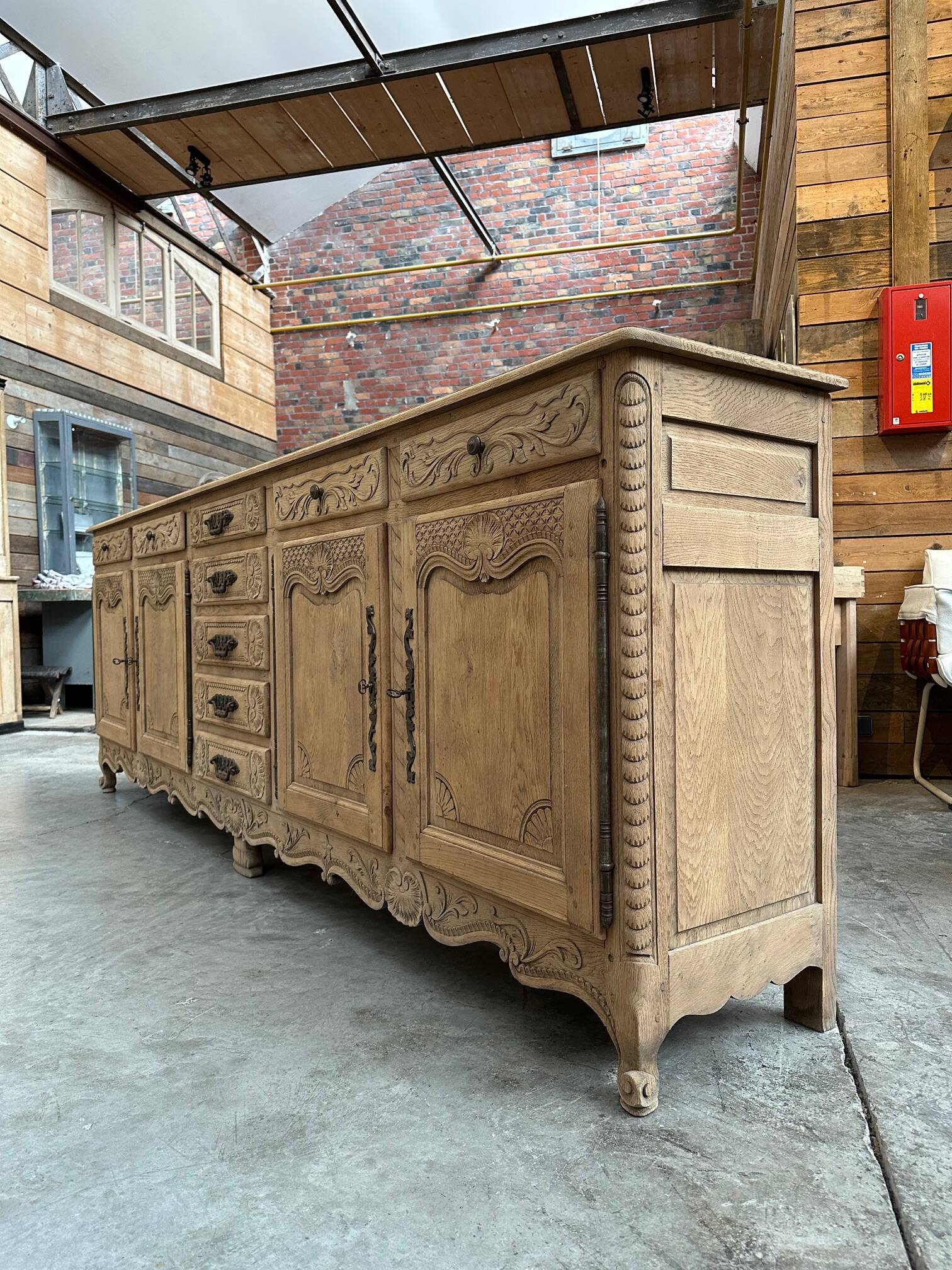 Huge mid-20th century sideboard in solid oak