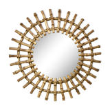 Sun diameter 46cm vintage rattan mirror