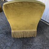 Vintage yellow/green velvet armchair