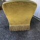 Fauteuil vintage velours jaune/vert