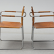 Pair of armchairs model admiral in chrome and leather  by Karin Mobring for Ikea, Sweden, 1970s