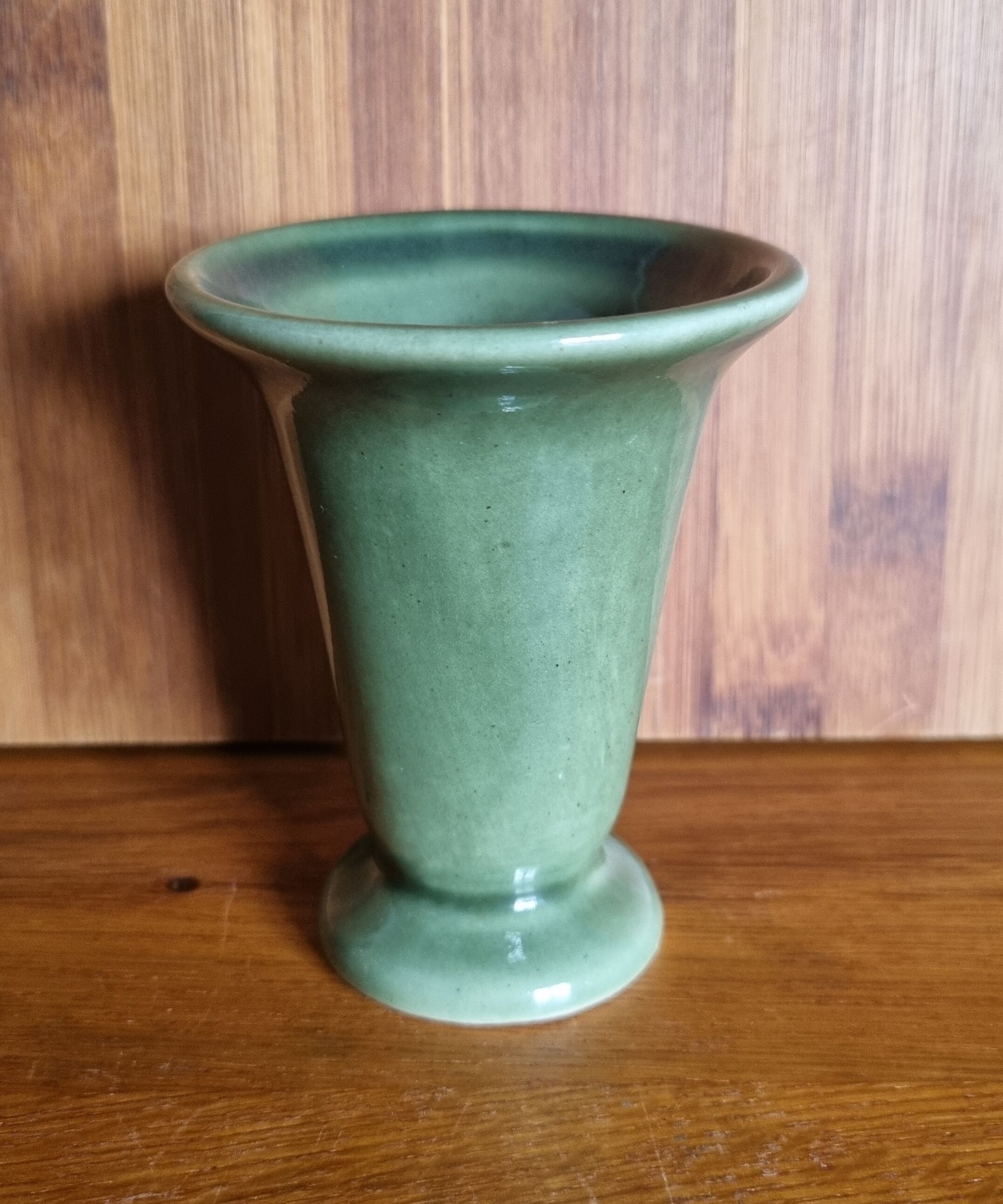 Small vintage vase in green ceramic