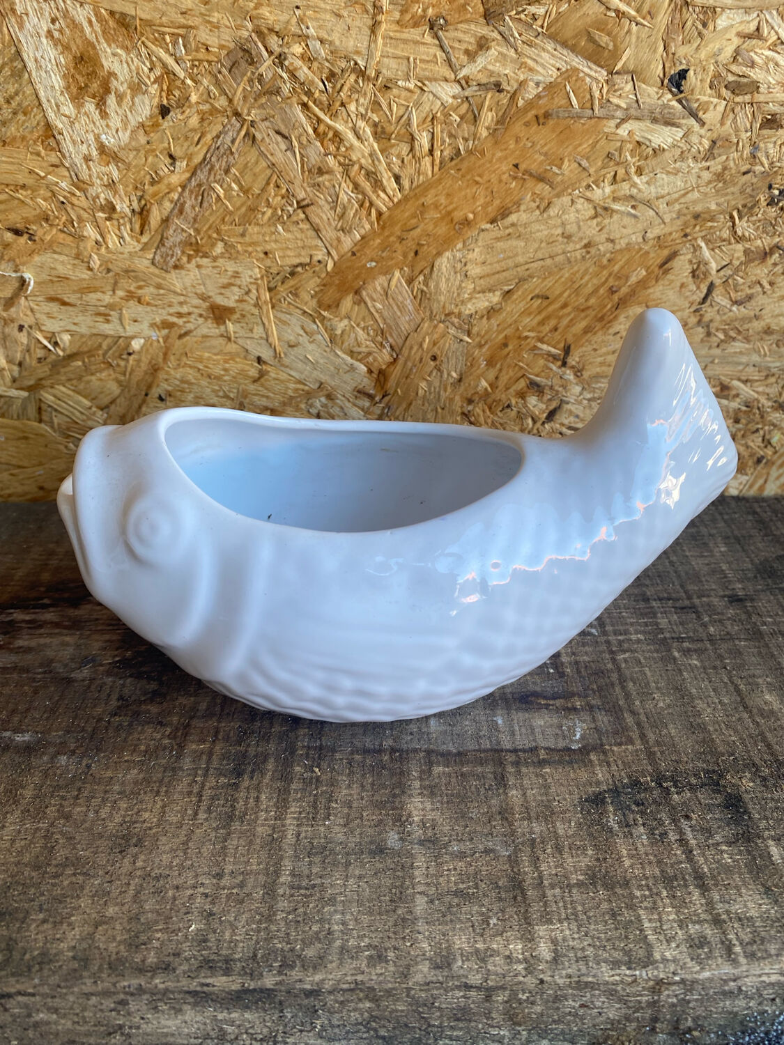 Vintage white ceramic fish sauce boat bruno evrard france