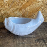 Vintage white ceramic fish sauce boat bruno evrard france
