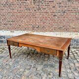Very large double-sided mahogany desk from the Louis XVI 18th century