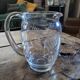 Engraved glass pitcher, foliage decoration, 1950s