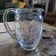 Engraved glass pitcher, foliage decoration, 1950s