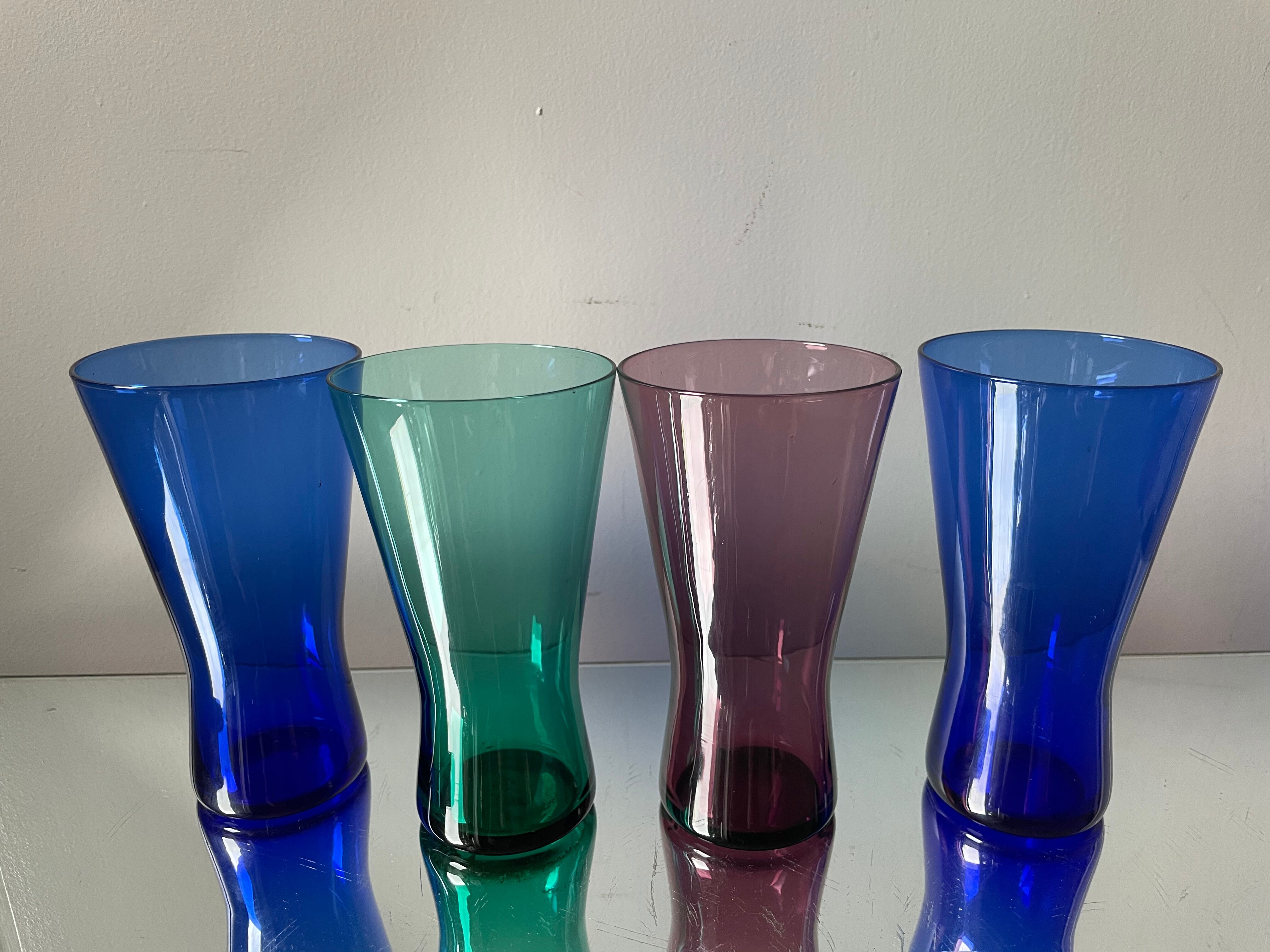 4 Danish 1950’s Glasses in different colors