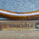 Set of 2 chairs bistro fischel 1930, wooden seats