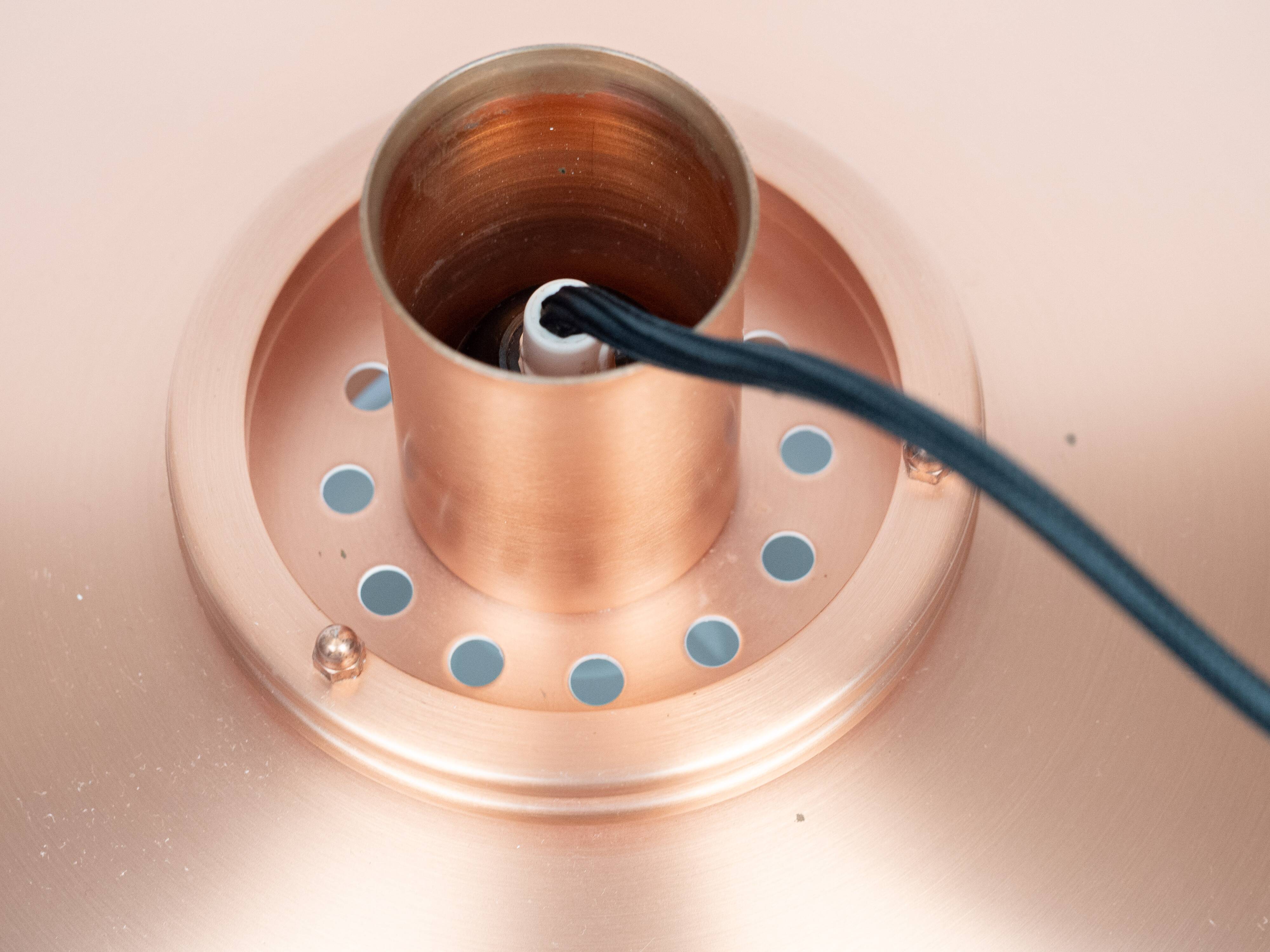 Vintage Copper Pendant Lamp by Form-Light, Danish Mid-Century Modern Lighti