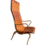 Cognac leather Eva chair by Bruno Mathsson