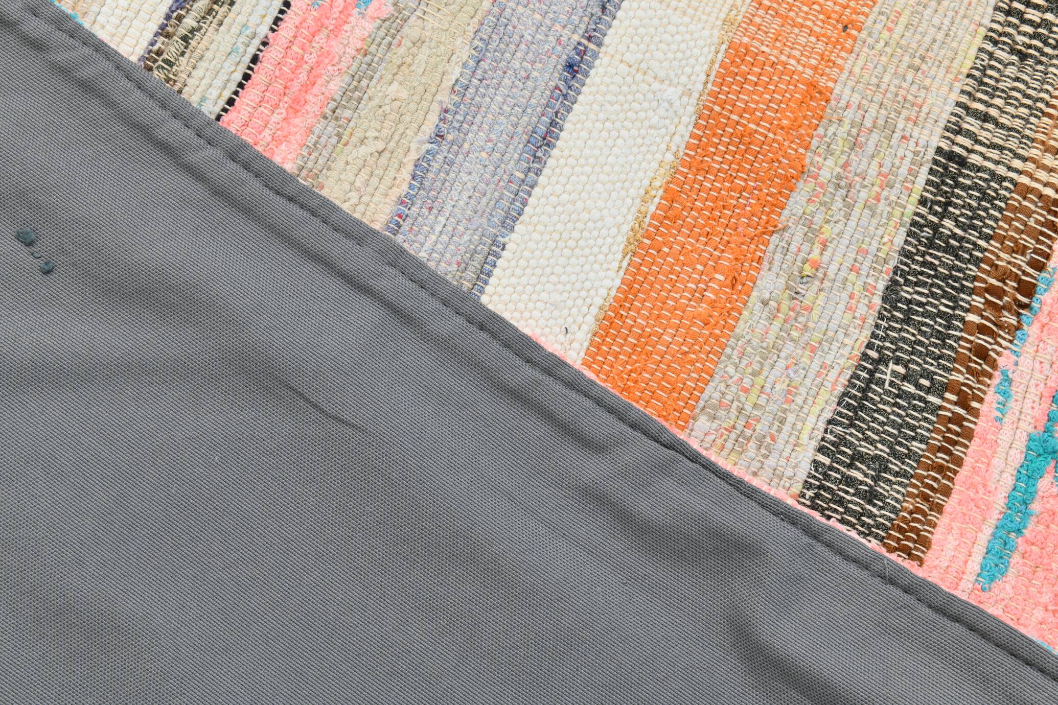 7x9 Mid Century Modern Handmade Striped Vintage Kilim Rug, 184x271Cm