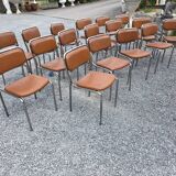 17 chrome metal bistro chairs from the 70s