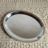 Small oval dish in silver-plated metal