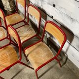 Series of 6 school chairs