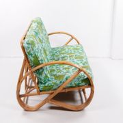 Vintage set of bamboo lounge armchairs and sofa with coffee table Paul Frankl, 1960s