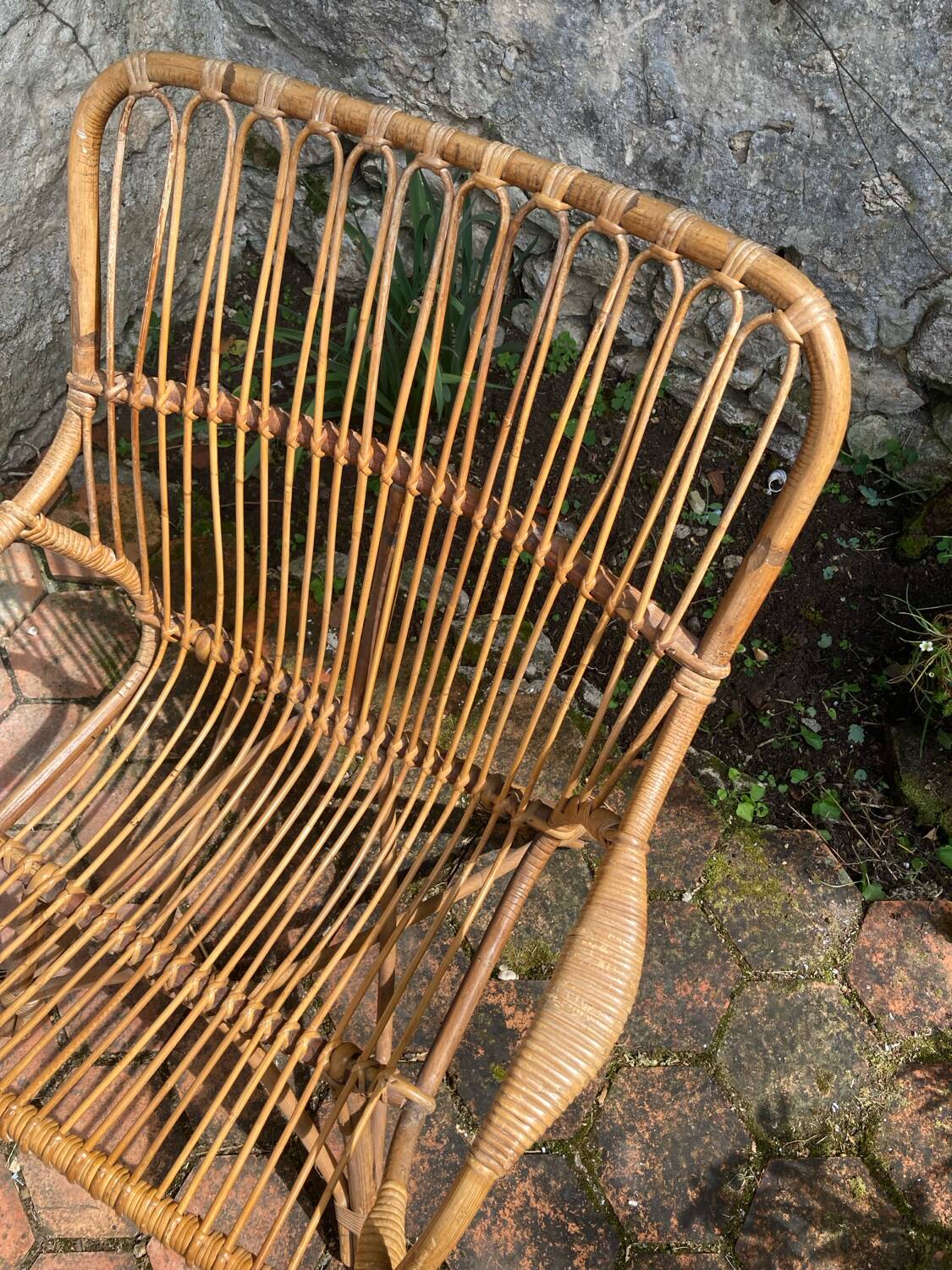 Vintage rattan armchair